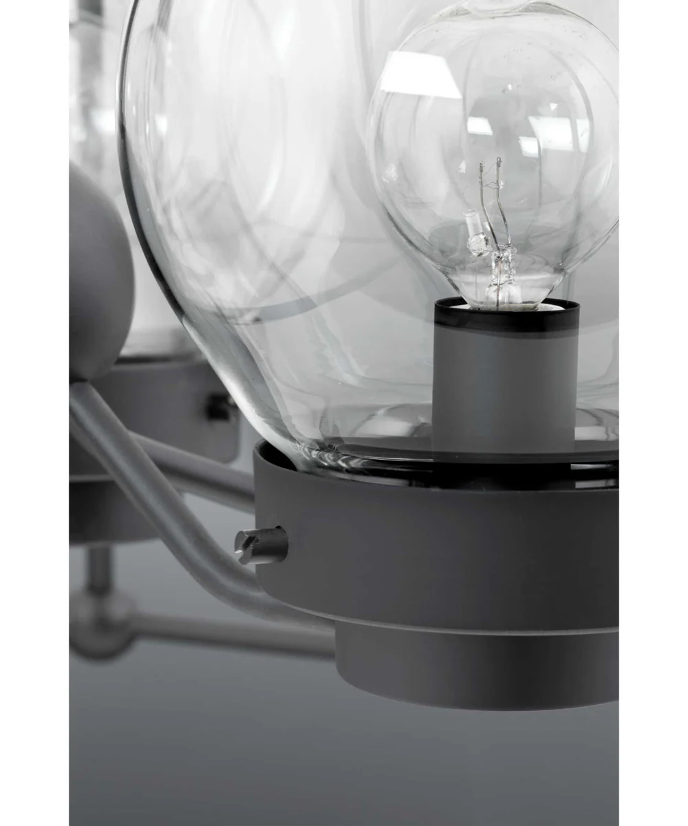 Spatial 2-Light Clear Glass Global Bath Vanity Light Matte Black - Image 3