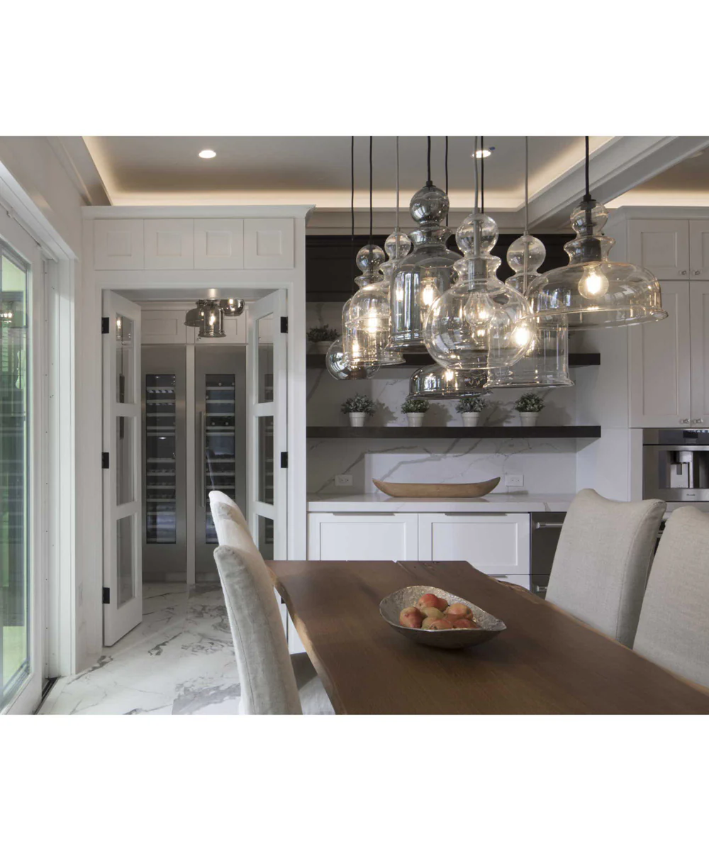 Staunton 1-Light Smoke Glass Global Pendant Light Graphite - Image 2