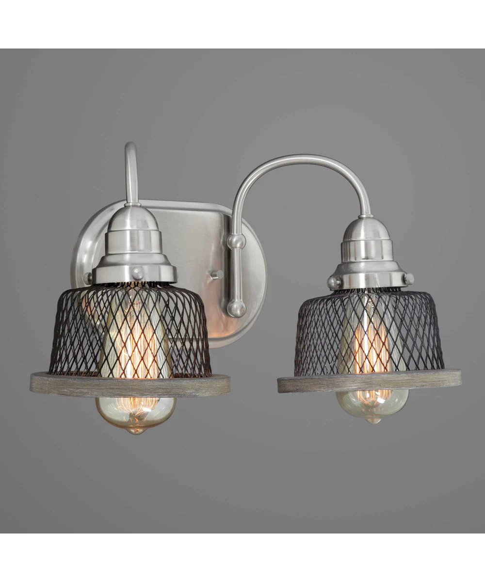 Tilley 2-Light Coastal Bath Vanity Light Brushed Nickel - Image 4