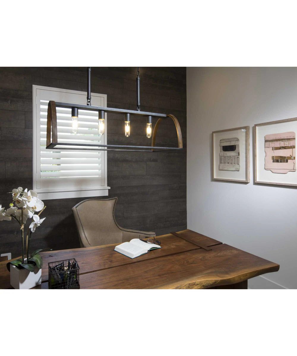 Trestle 4-Light Farmhouse Chandelier Light Gilded Iron - Image 2