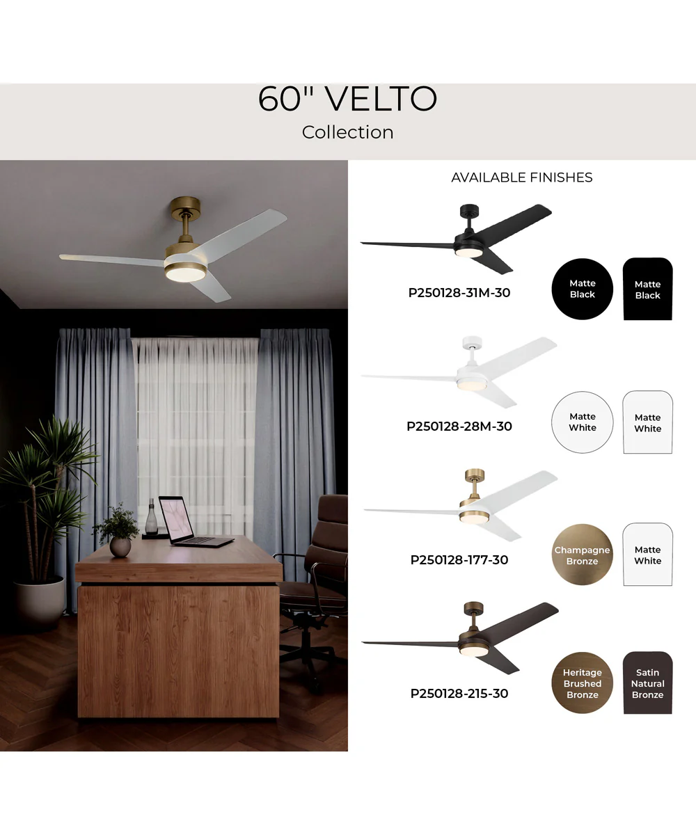 Velto 60-in. 3-Blade LED Modern Ceiling Fan Champagne Bronze - Image 12