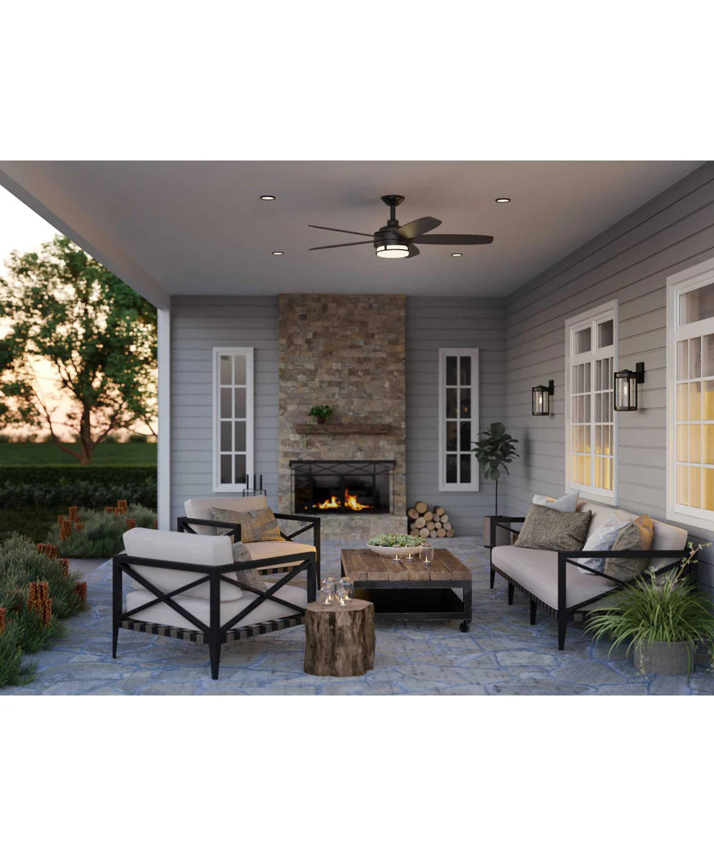 Whitmire  1-Light with Aged Oak Accents Clear Seeded Glass Farmhouse Outdoor Wall Lantern Light Matte Black - Image 3