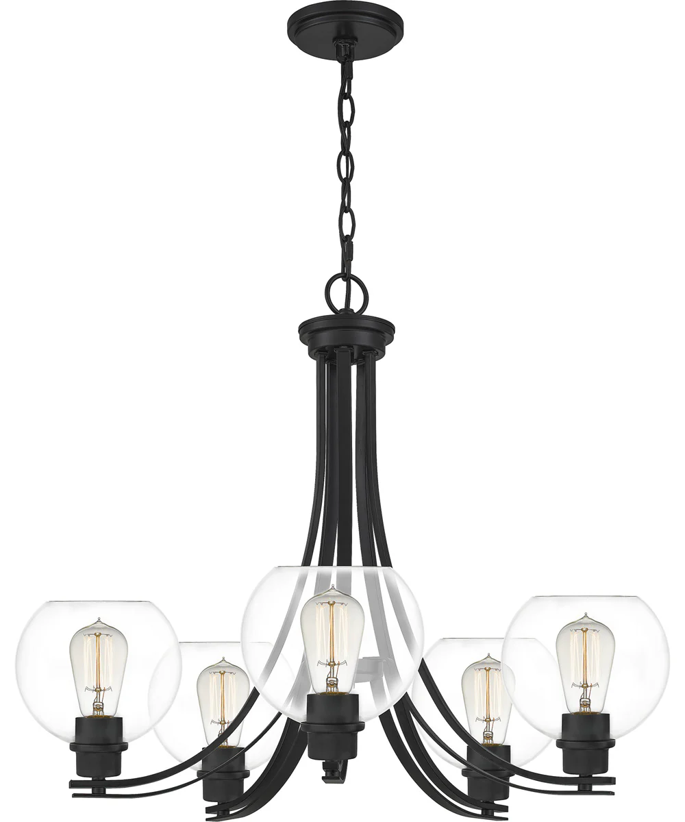Pruitt 5-light Chandelier Matte Black - Image 4