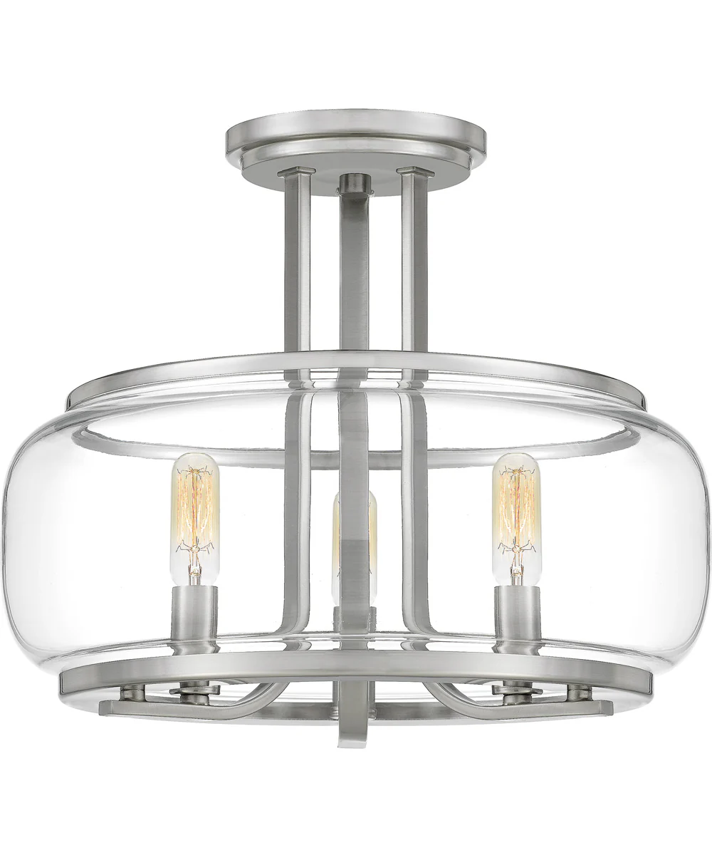 Pruitt Medium 3-light Semi Flush Mount Brushed Nickel - Image 2