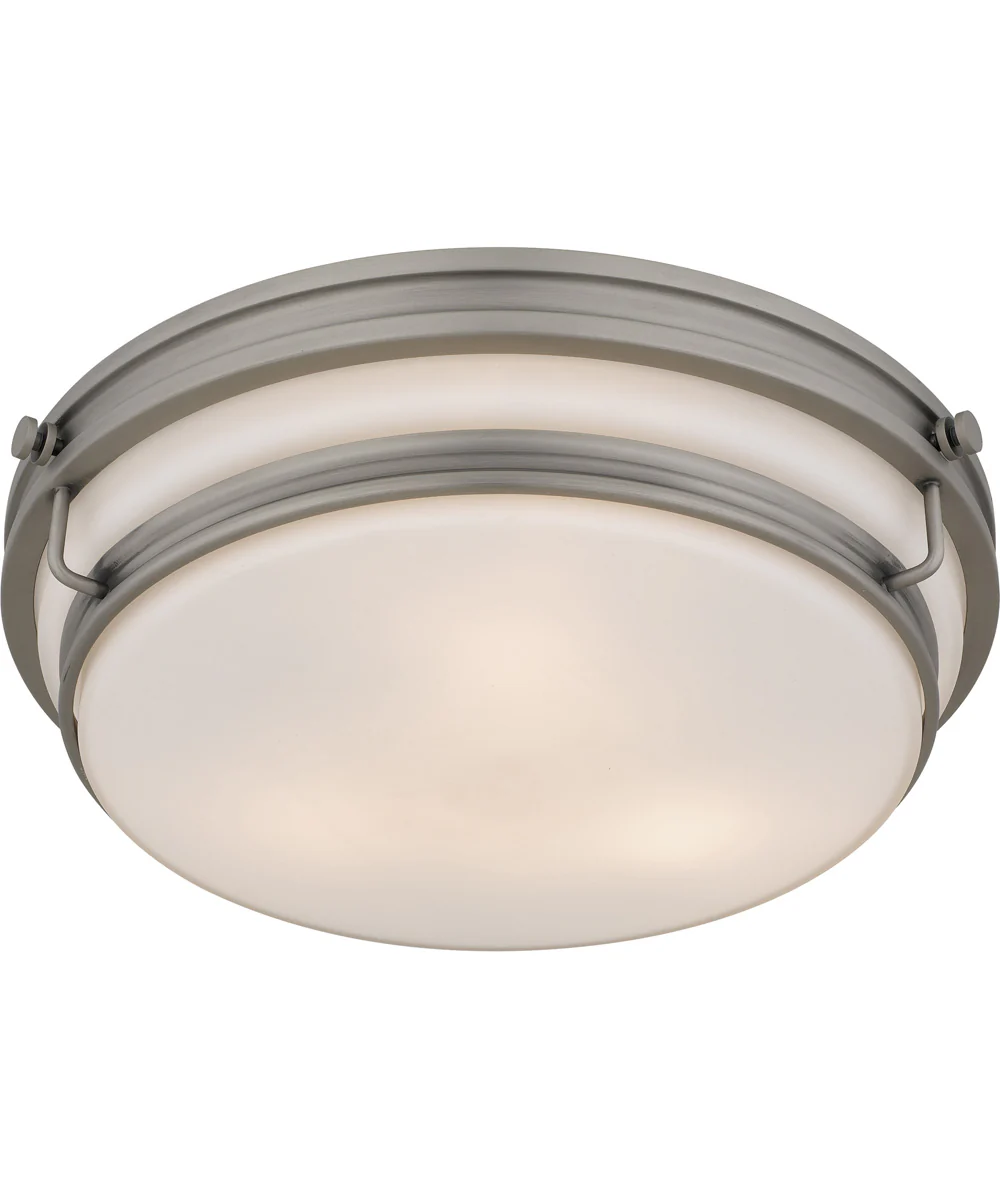 Quoizel Flush Mount Medium 3-light Flush Mount Antique Nickel - Image 4