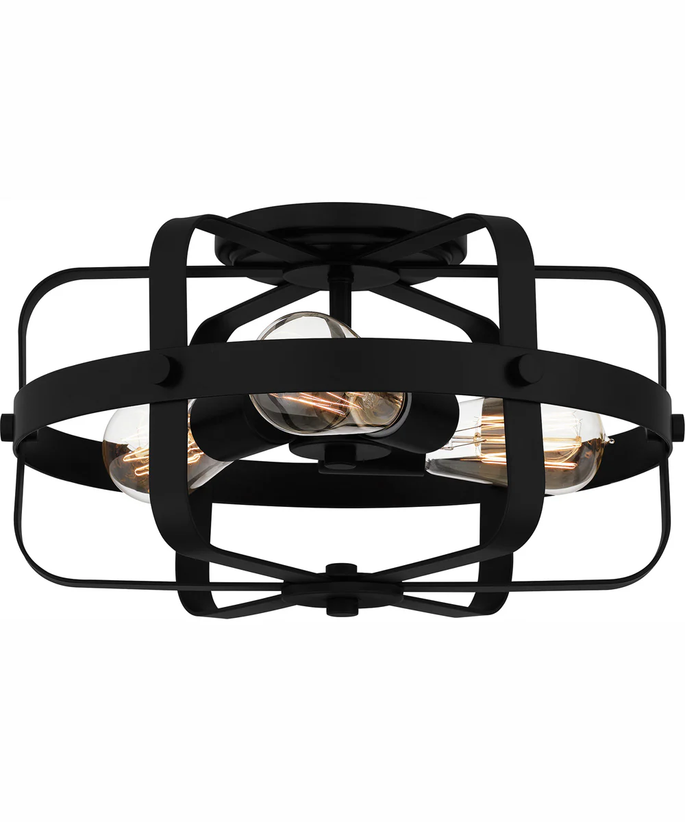 Quoizel Flush Mount Medium 3-light Flush Mount Matte Black - Image 2