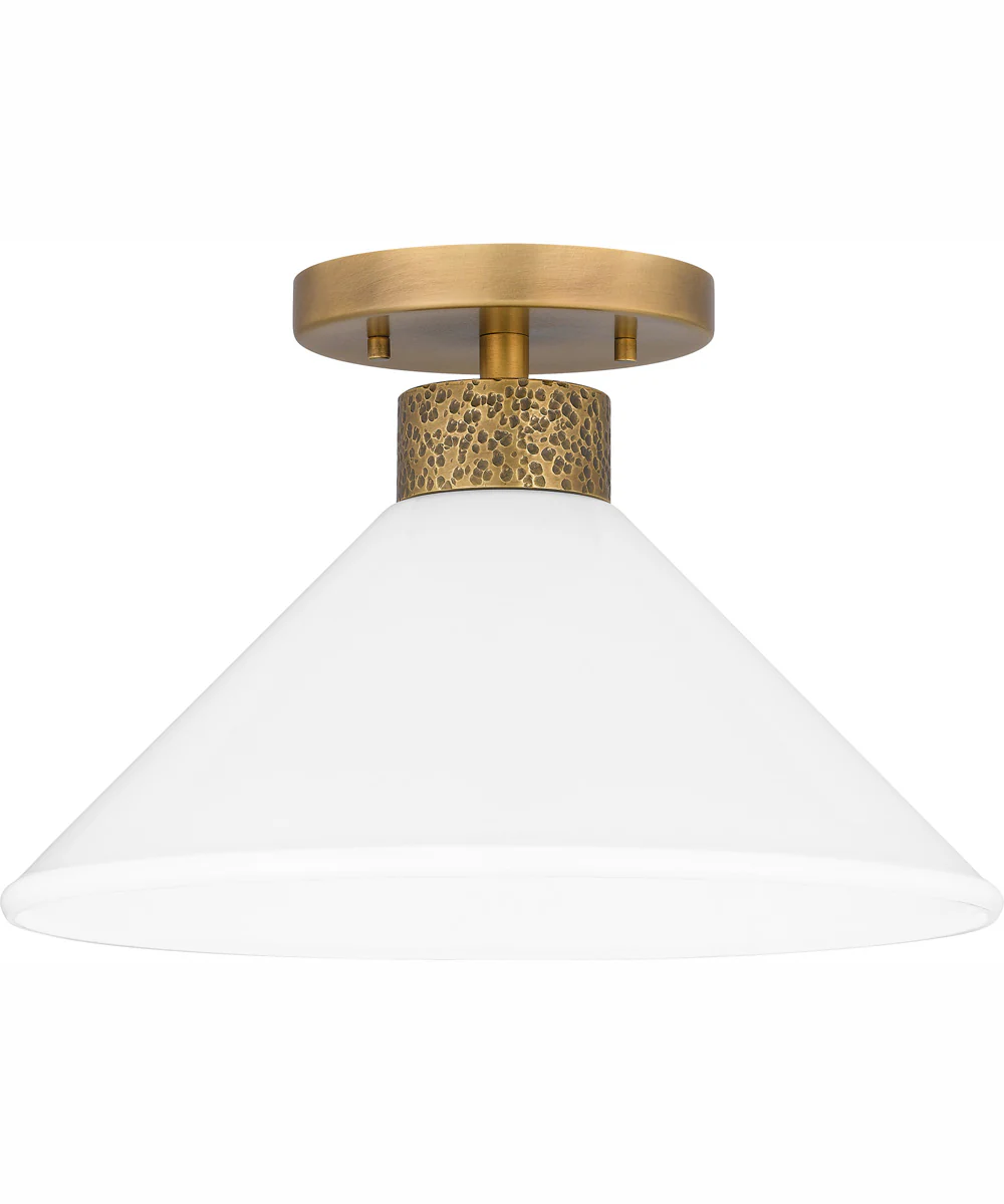 Quoizel Semi-Flush Mount Medium 1-light Semi Flush Mount Weathered Brass - Image 3