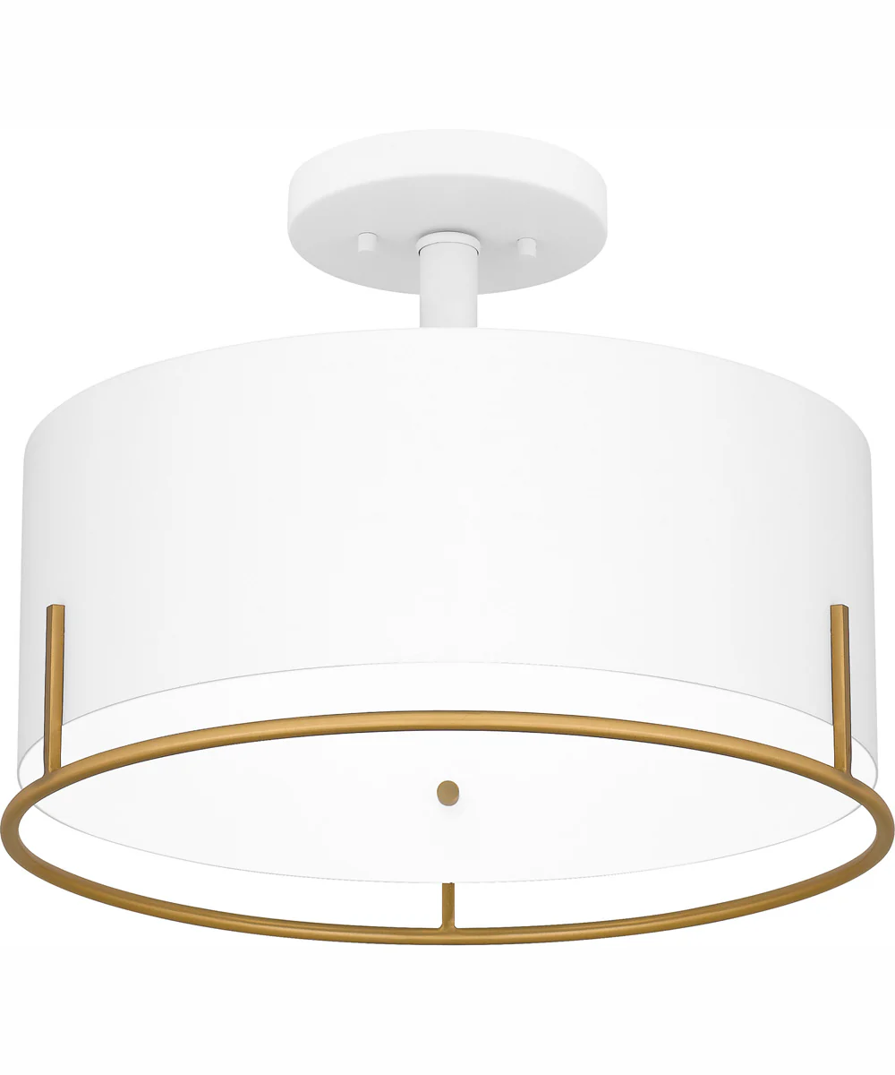 Quoizel Semi-Flush Mount Medium 3-light Semi Flush Mount White - Image 5