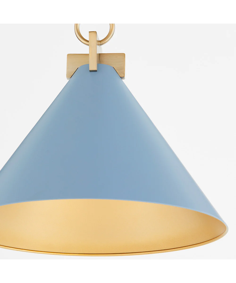 1-light Pendant Blue w/ Aged Brass - Image 4