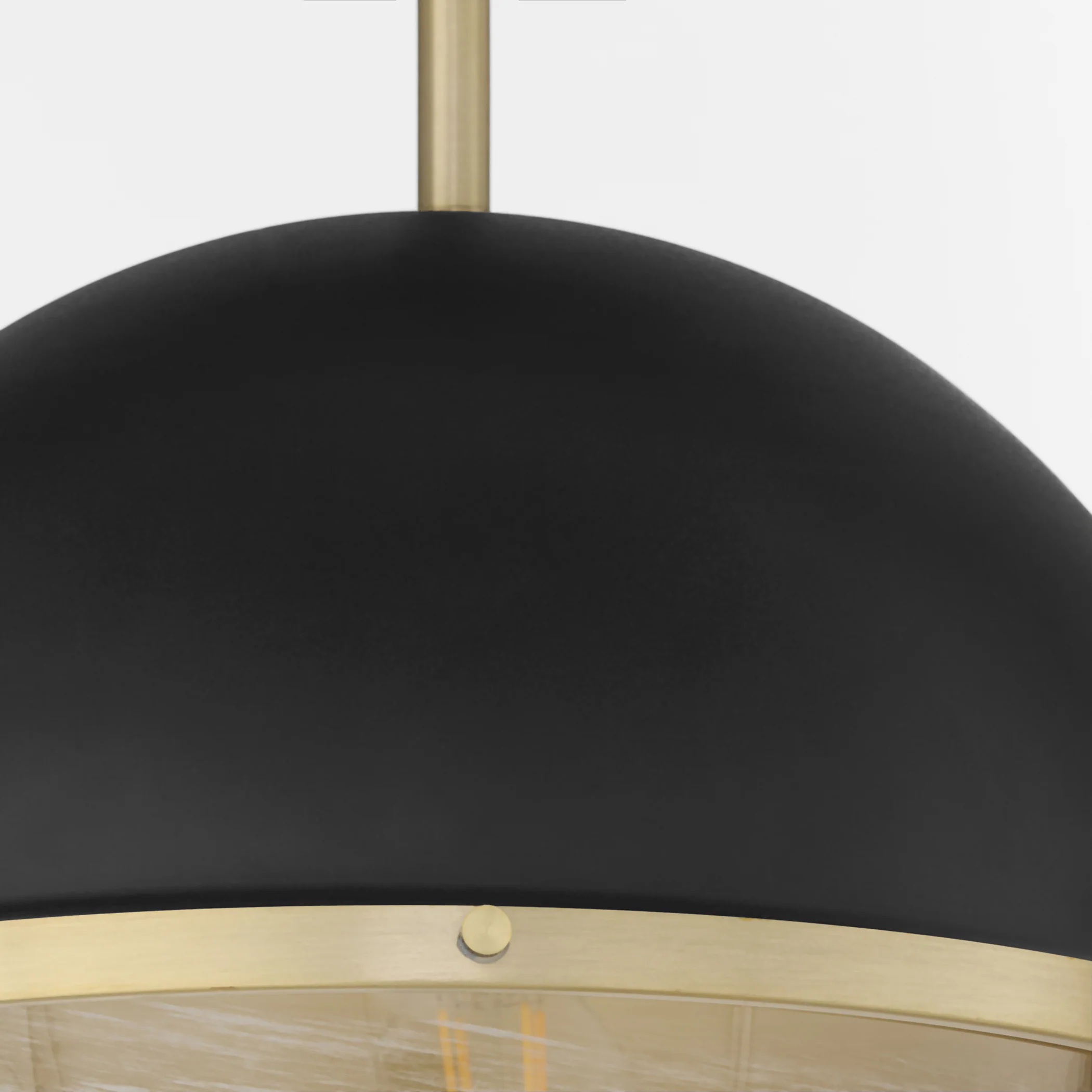 1-light Pendant Textured Black w/ Aged Brass - Image 4