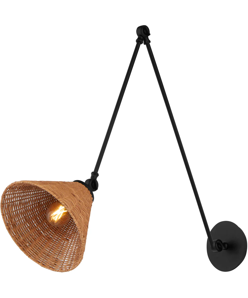 1-light Wall Mount Light Fixture Matte Black - Image 2