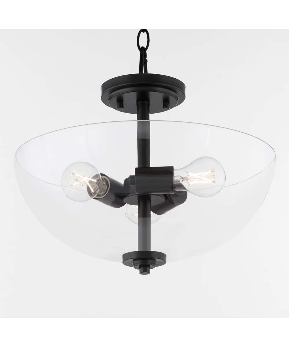 Adams 3-light Dual Mount Light Fixture Matte Black - Image 3