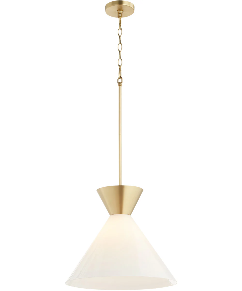 Beldar 1-light Pendant Aged Brass w/ Gloss Opal - Image 2