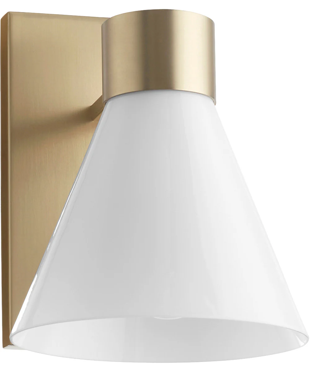 Beldar 1-light Wall Mount Light Fixture Aged Brass w/ Gloss Opal - Image 5