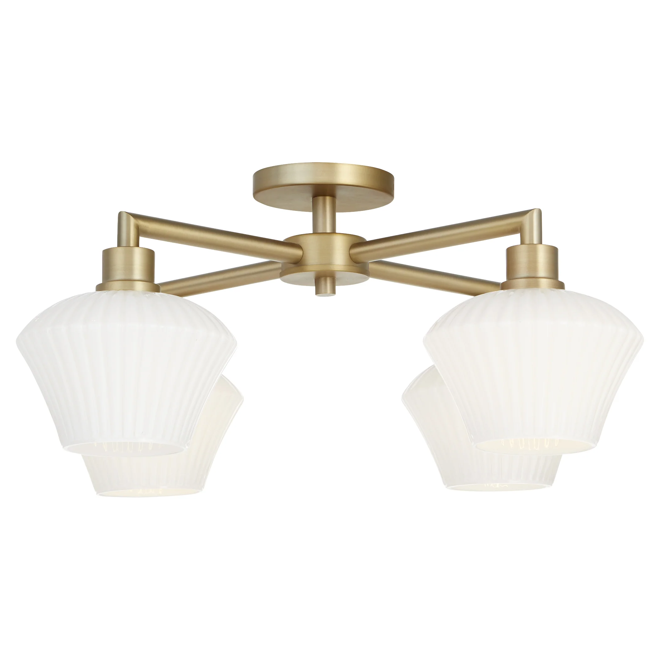 Cassini 4-light Ceiling Flush Mount Aged Brass