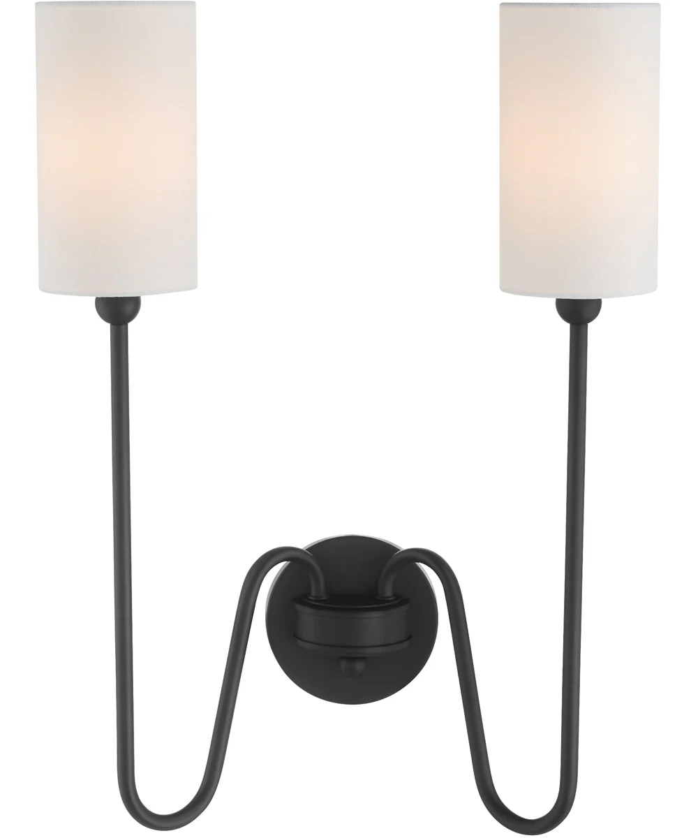 Tamara Day's Charlotte 2-light Wall Mount Light Fixture Matte Black - Image 3