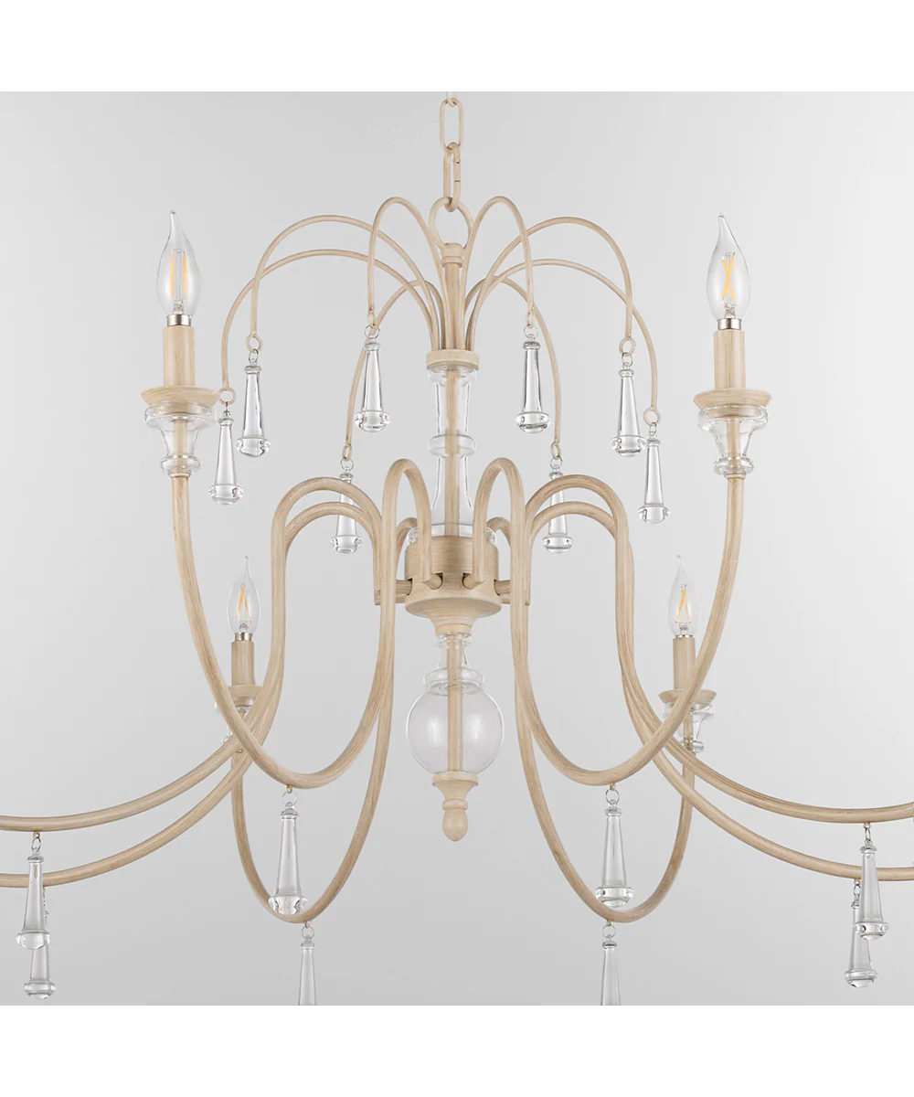 Clasica 8-light Chandelier Washed Oak - Image 3