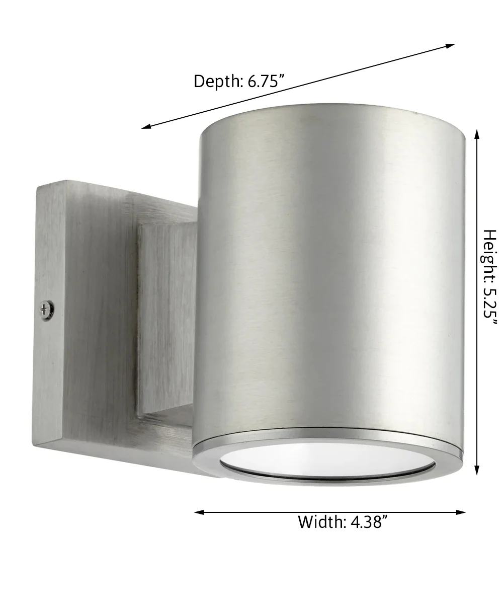 Cylinder 1-light LED Outdoor Wall Lantern Brushed Aluminum - Image 2