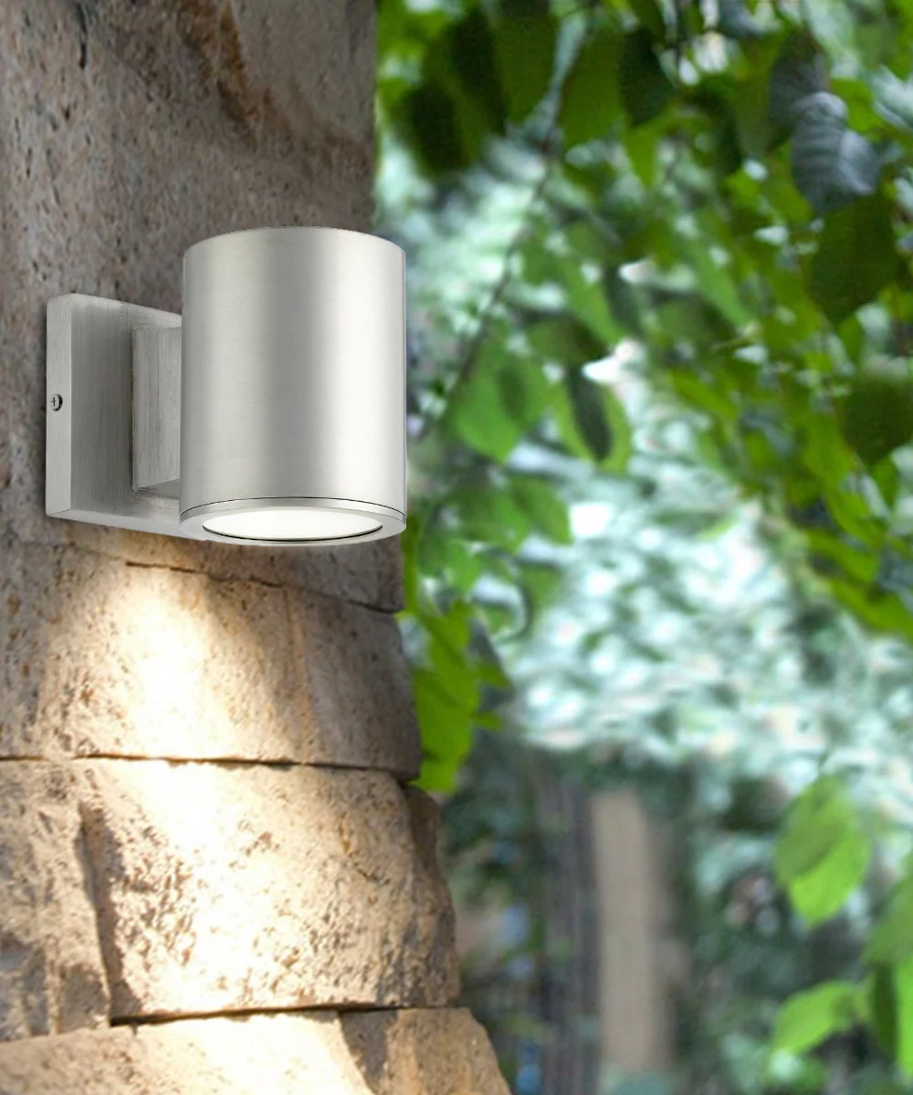 Cylinder 1-light LED Outdoor Wall Lantern Brushed Aluminum - Image 3