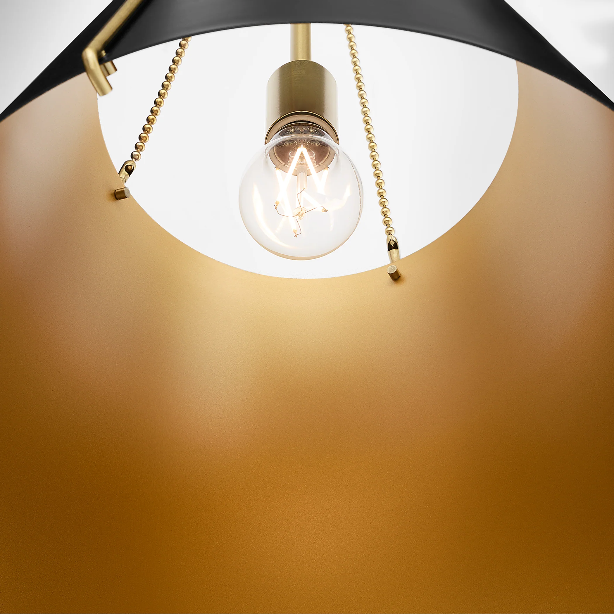 Denise 1-light Pendant Matte Black w/ Aged Brass - Image 4