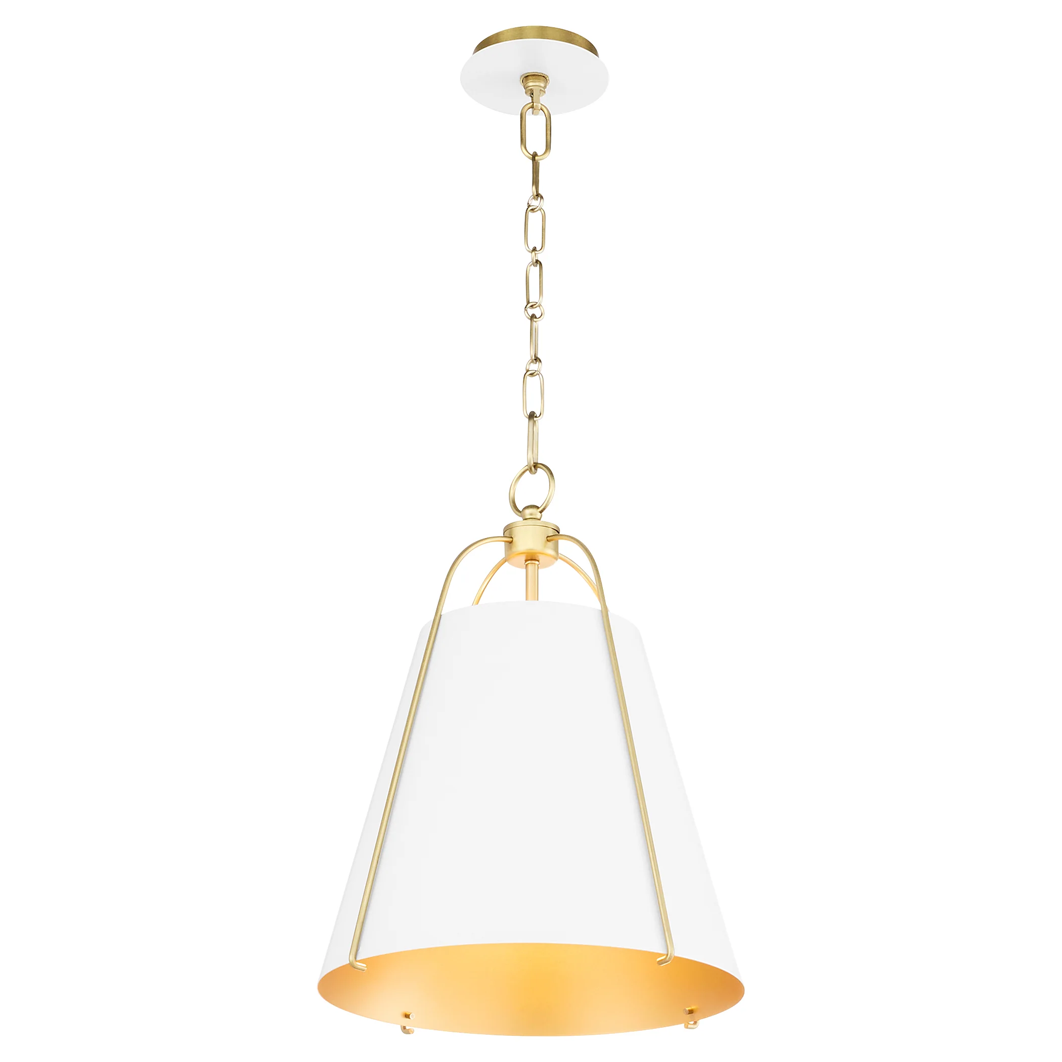 Ellen 1-light Pendant Studio White w/ Aged Brass - Image 2
