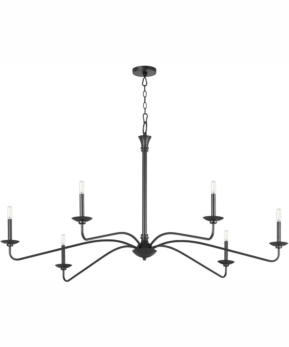 Euphora 6-light Chandelier Matte Black - Image 4