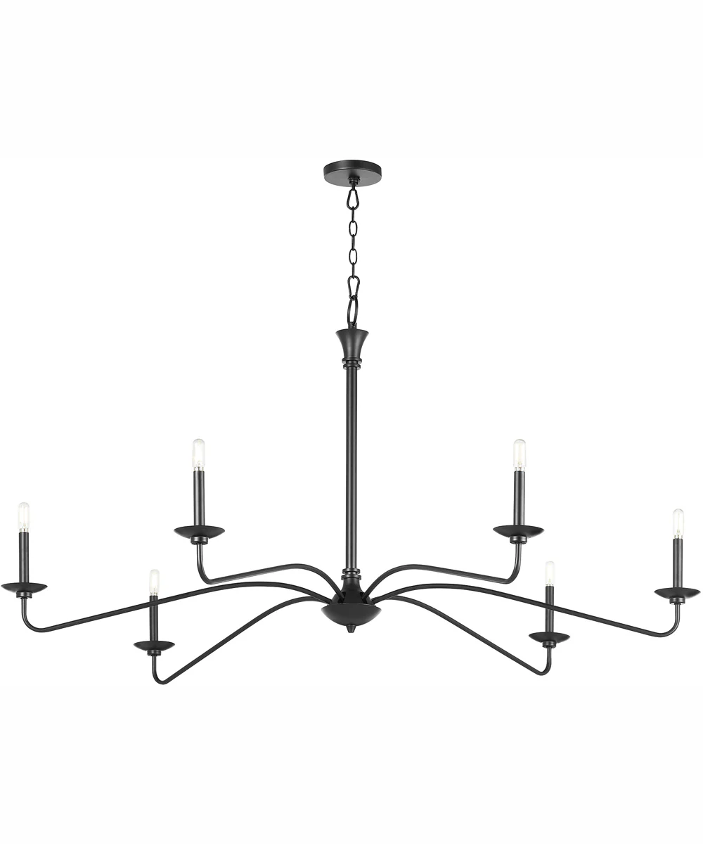 Euphora 6-light Chandelier Matte Black - Image 5