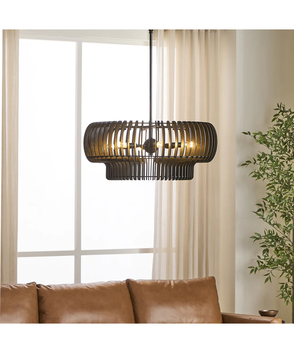 Harrelson 6-light Pendant Matte Black - Image 5
