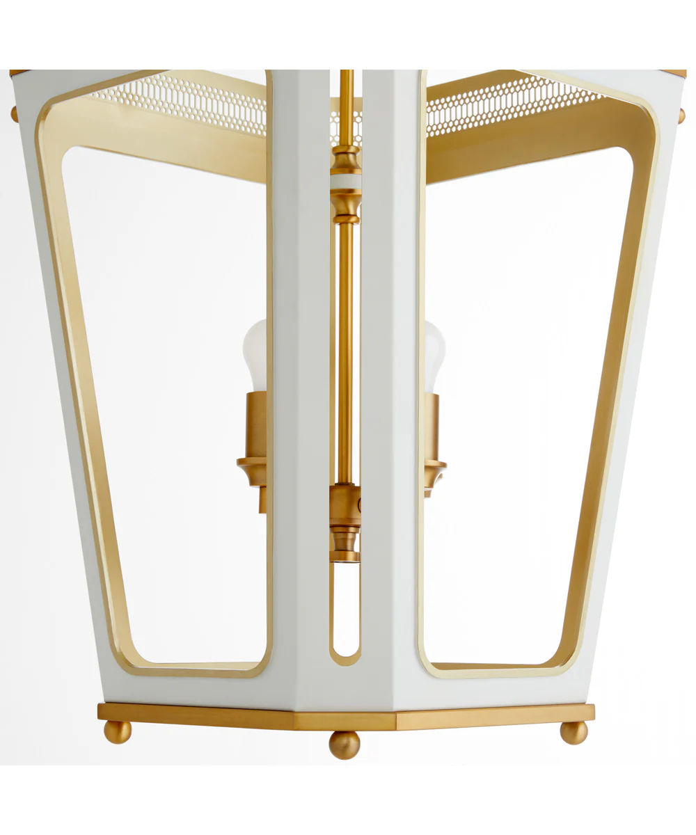 Loire 4-light Pendant Studio White|Brushed Brass - Image 4