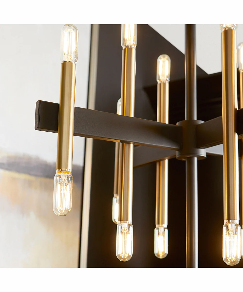 Luxe 16-light Chandelier Textured Black w/ Aged Brass - Image 2