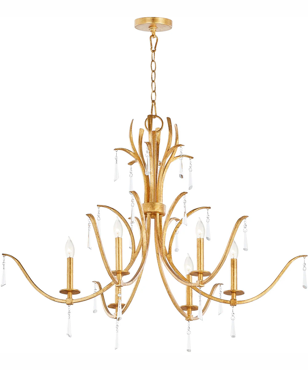Majesty 6-light Chandelier Gold Leaf - Image 2