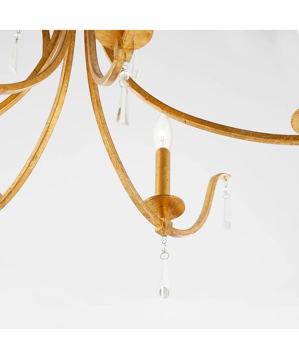 Majesty 6-light Chandelier Gold Leaf - Image 3