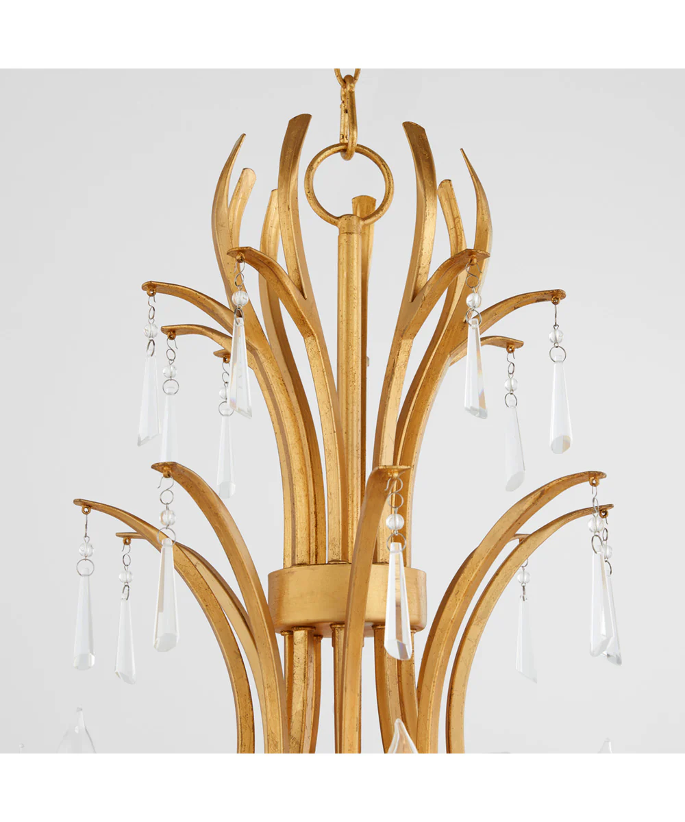 Majesty 8-light Chandelier Gold Leaf - Image 3