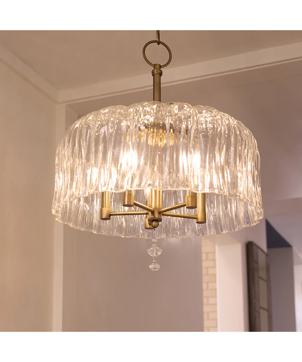 Meriam 5-light Pendant Brushed Brass - Image 4