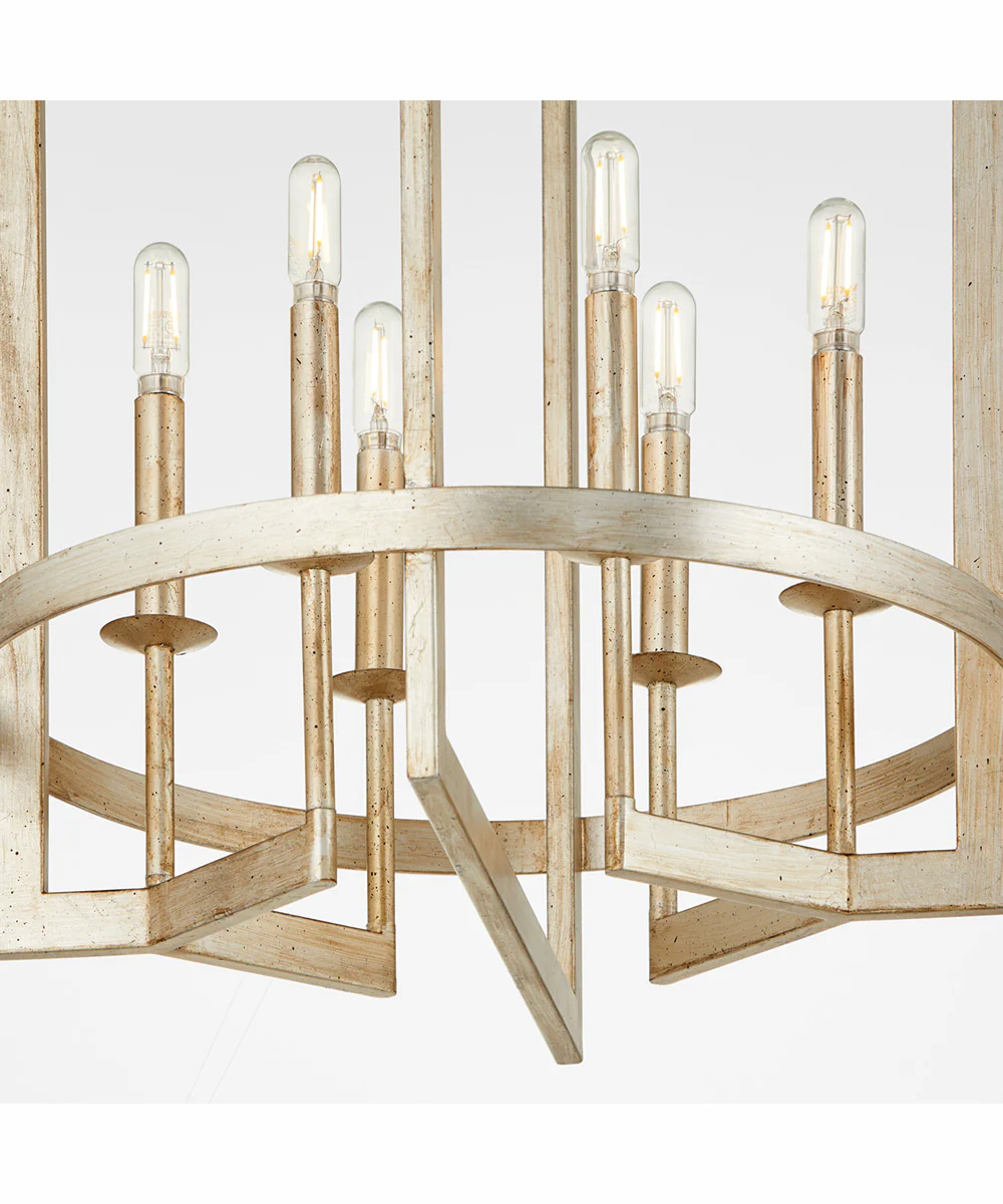 Merrick 6-light Entry Foyer Hall Chandelier Aged Silver Leaf - Image 3