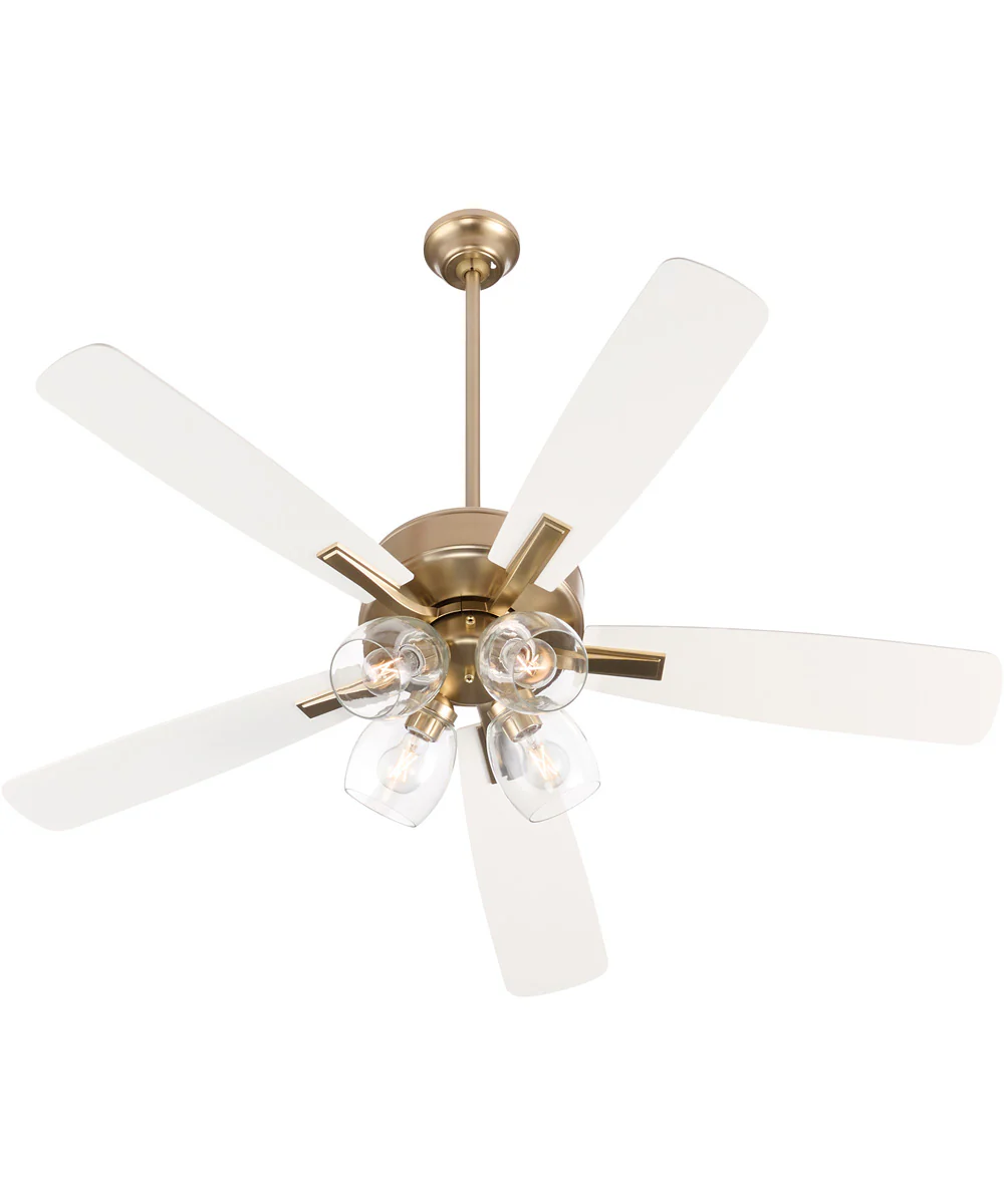 Ovation Ceiling Fan Aged Brass|Studio White - Image 2