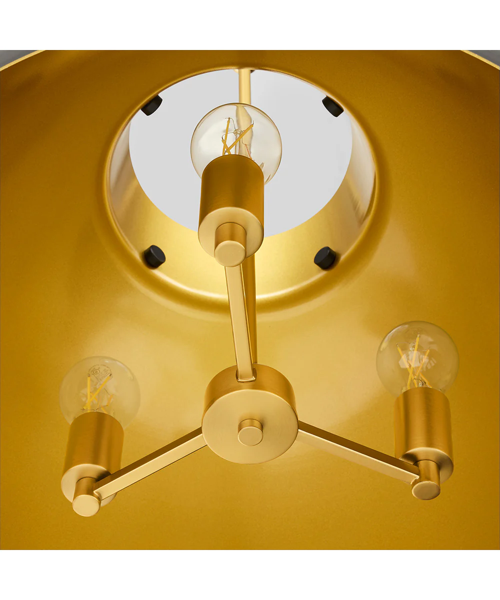 Pruitt 3-light Pendant Matte Black|Aged Brass - Image 3