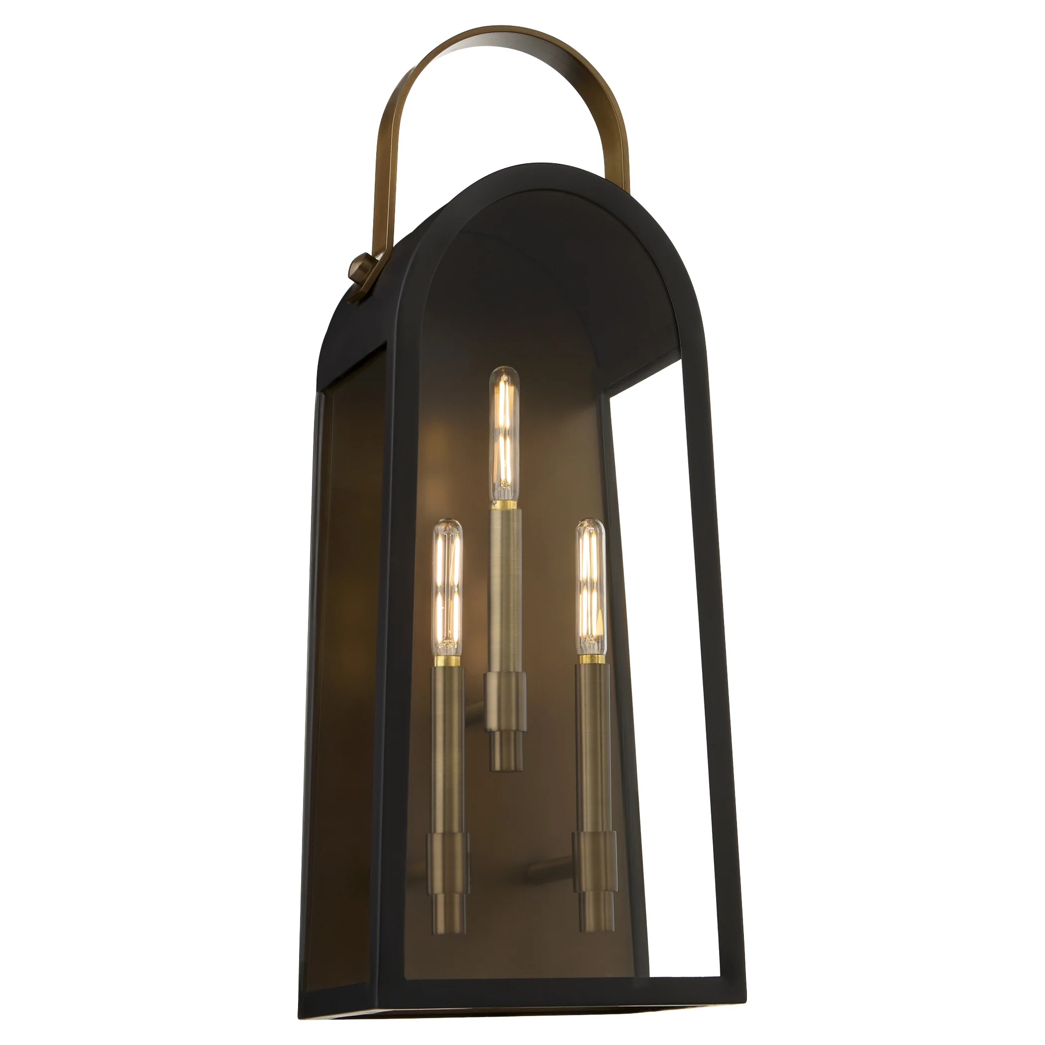 Rossi 3-light Wall Mount Light Fixture Matte Black w/ Aged Copper - Image 2