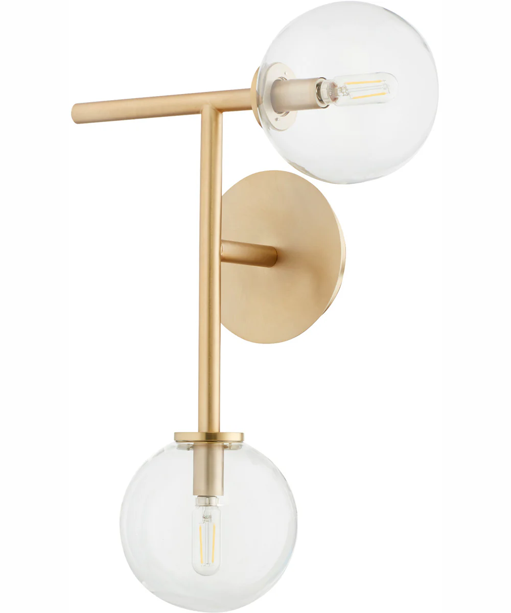 Rovi 2-light Wall Mount Light Fixture Aged Brass - Image 3
