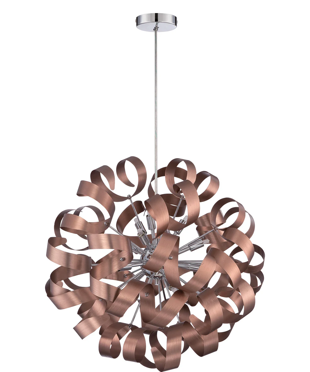 Ribbons 12-light Pendant Satin Copper - Image 3