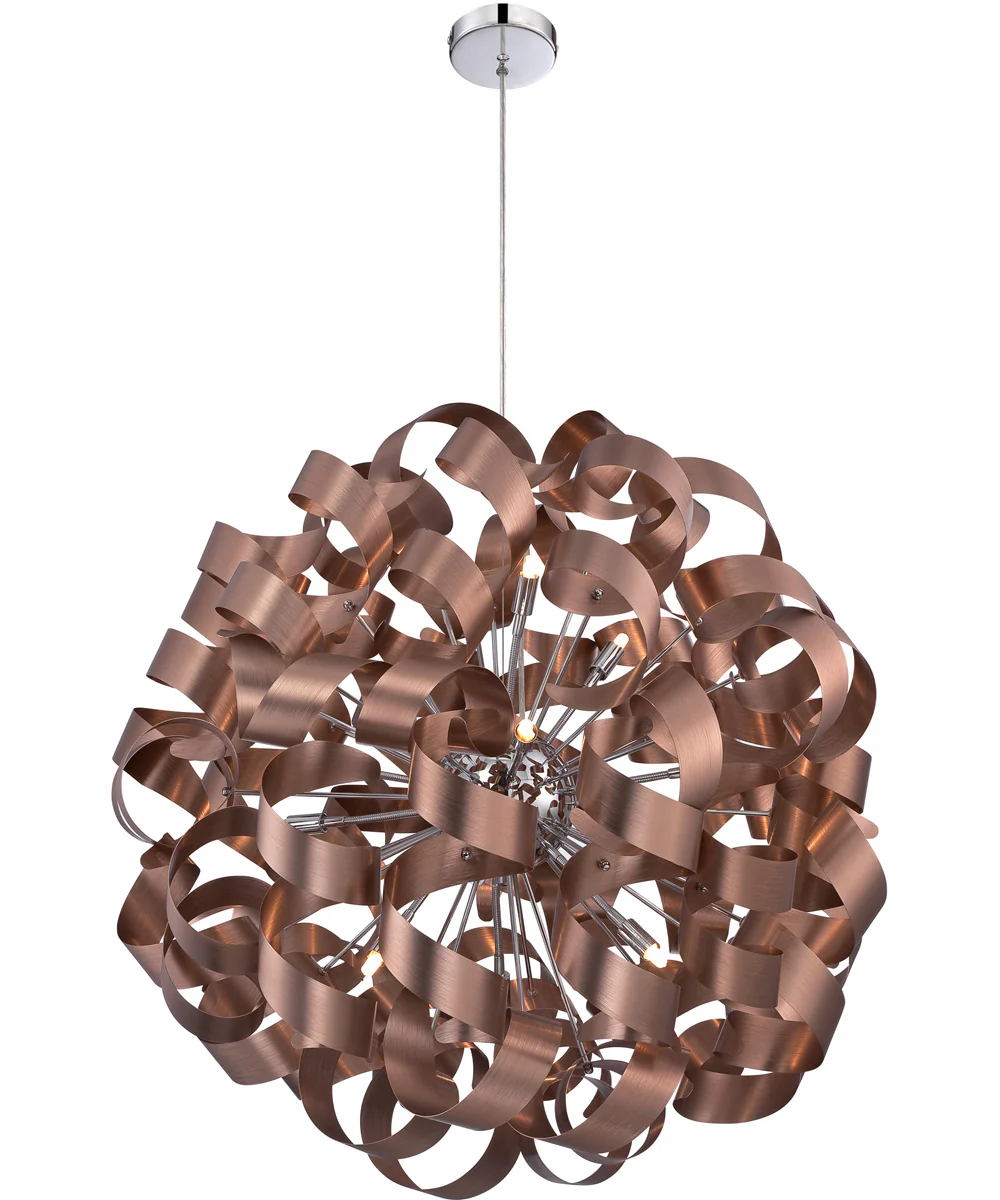 Ribbons 12-light Pendant Satin Copper - Image 5