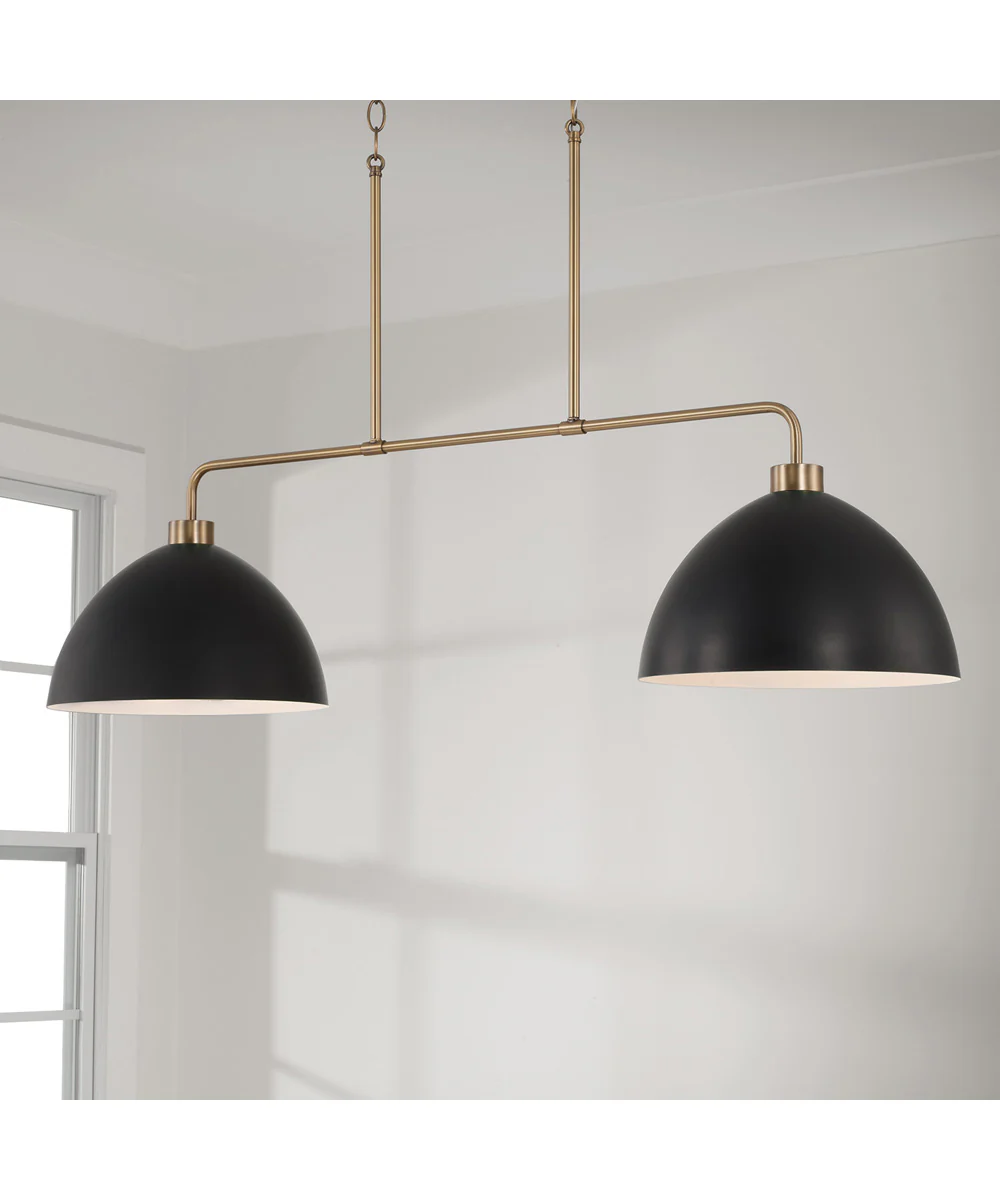 Ross 2-Light Island Aged Brass and Black - Image 3
