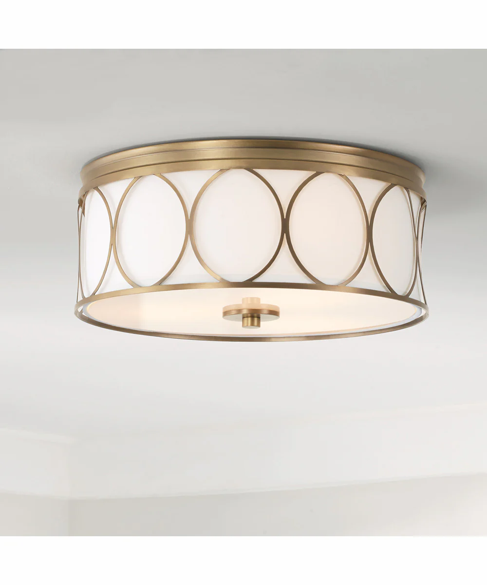 Rylann 3-Light Flush Mount Aged Brass - Image 2