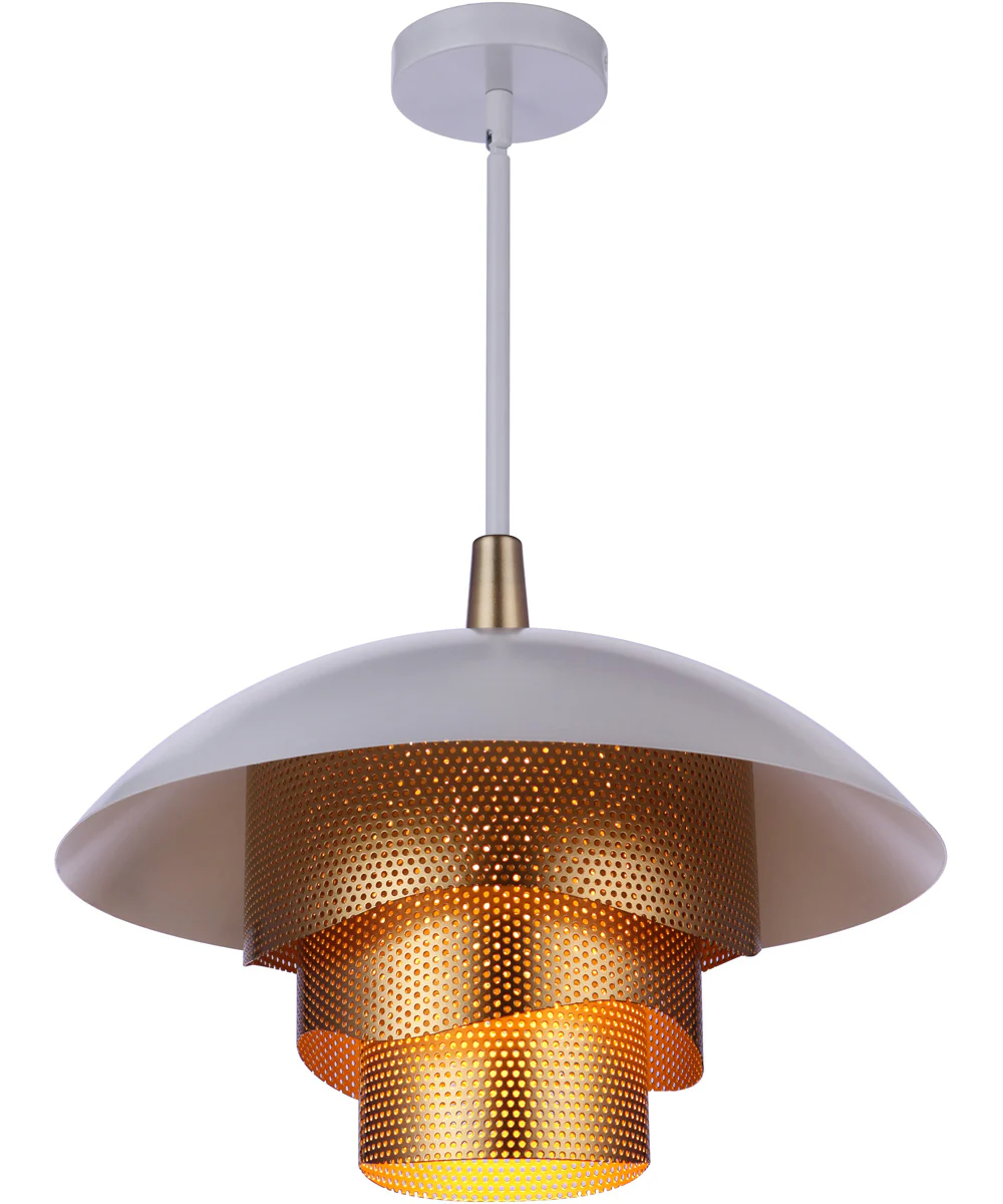 Sculptural Statement Pendants 1-Light Lighting Matte White/Matte Gold - Image 2