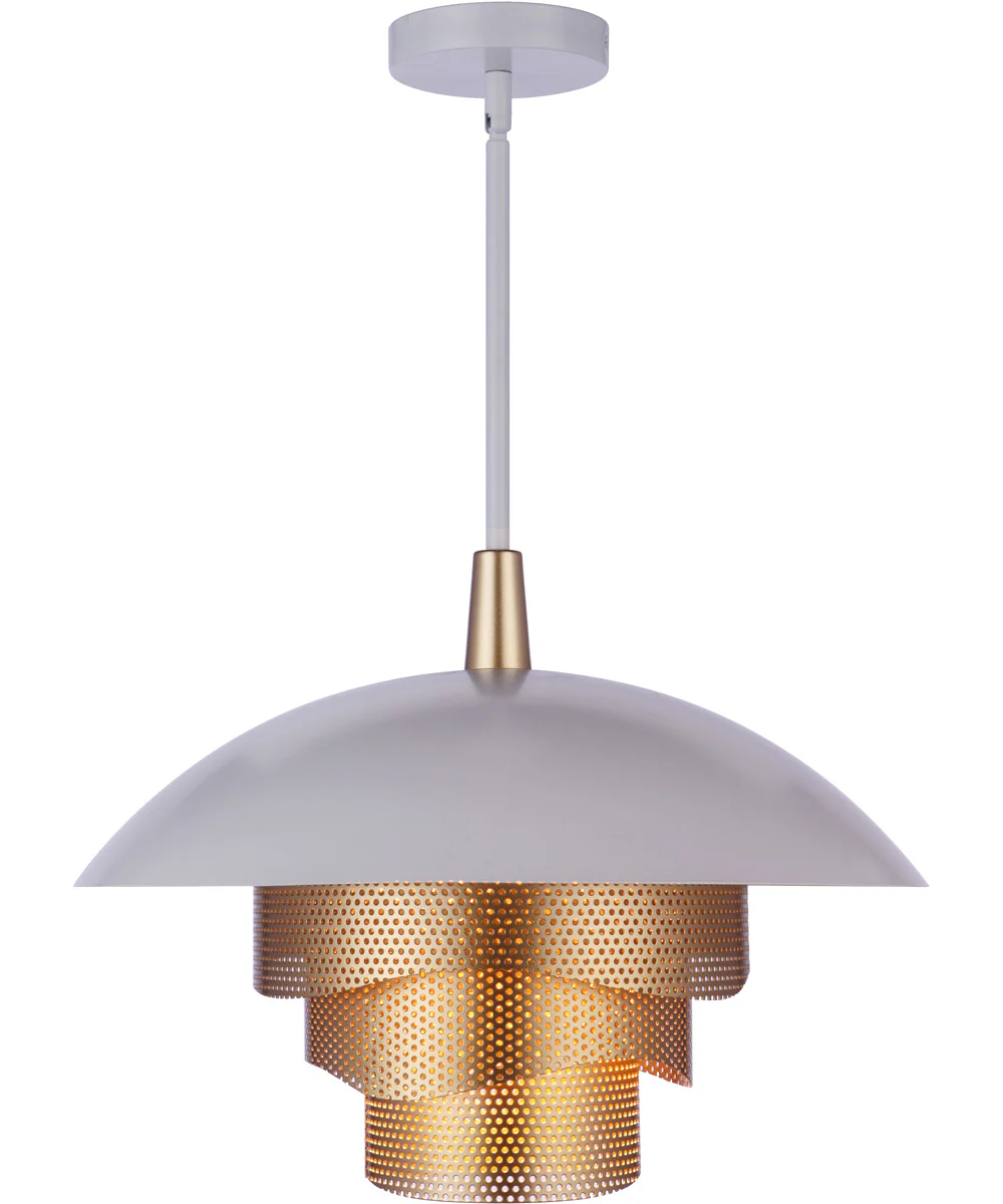 Sculptural Statement Pendants 1-Light Lighting Matte White/Matte Gold - Image 4