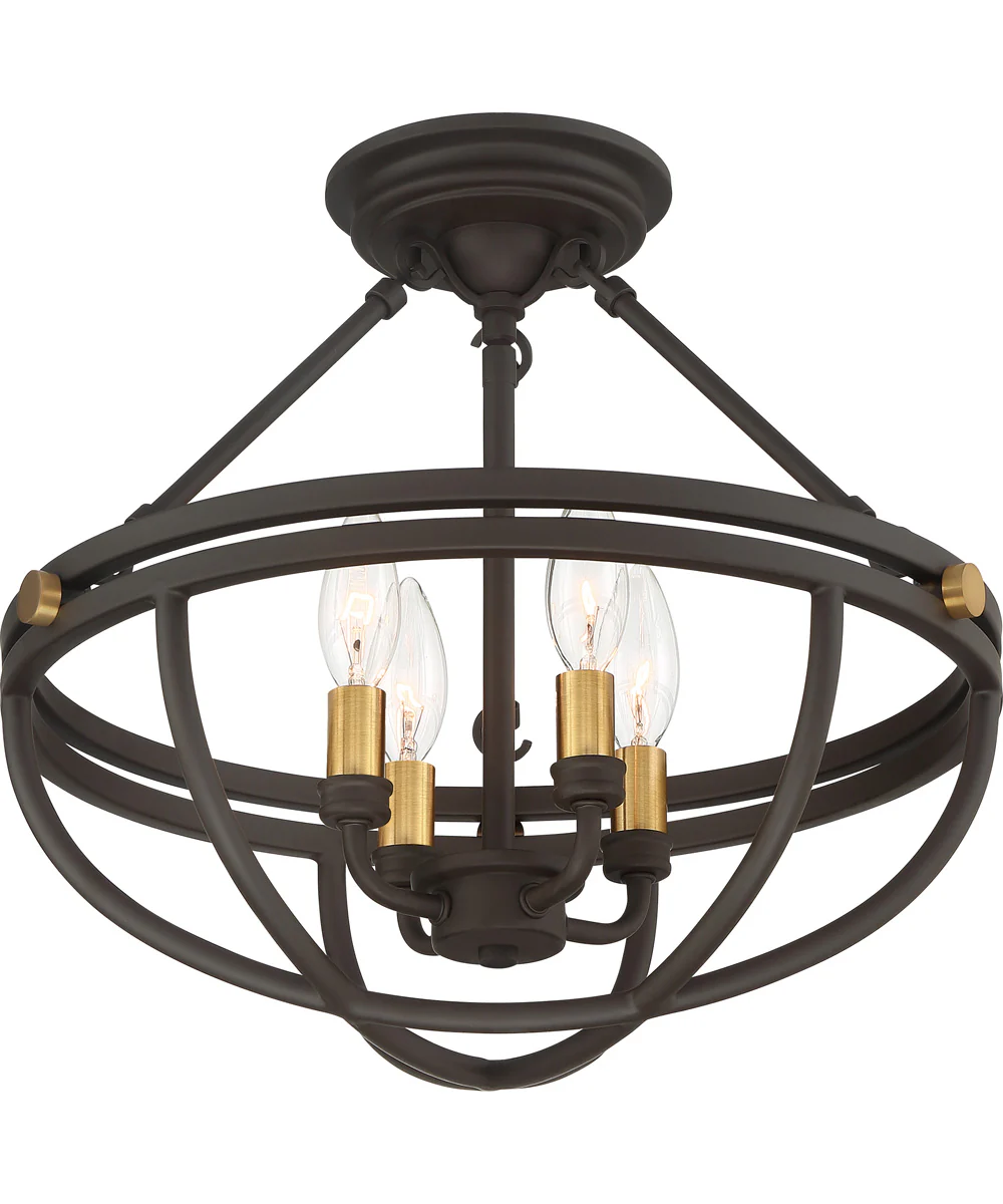 Sergeant 4-light Semi Flush Mount Western Bronze - Image 4