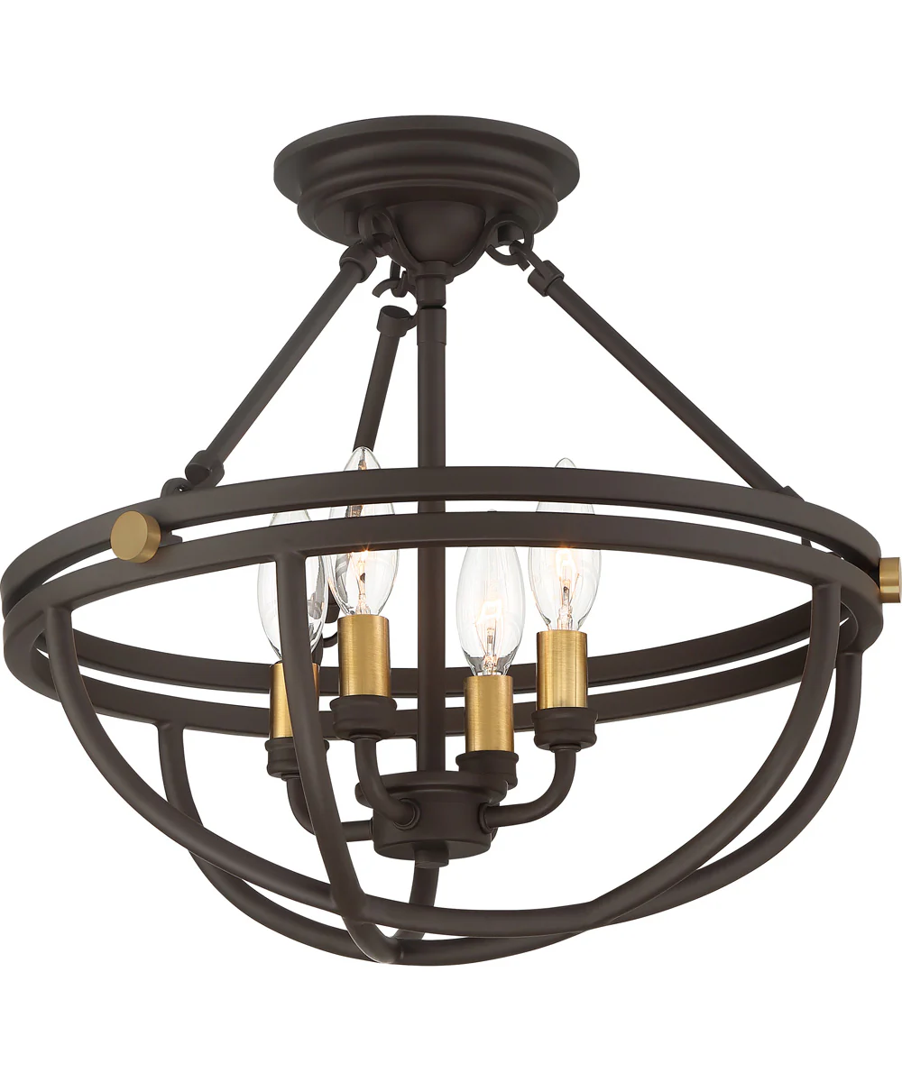 Sergeant 4-light Semi Flush Mount Western Bronze - Image 5