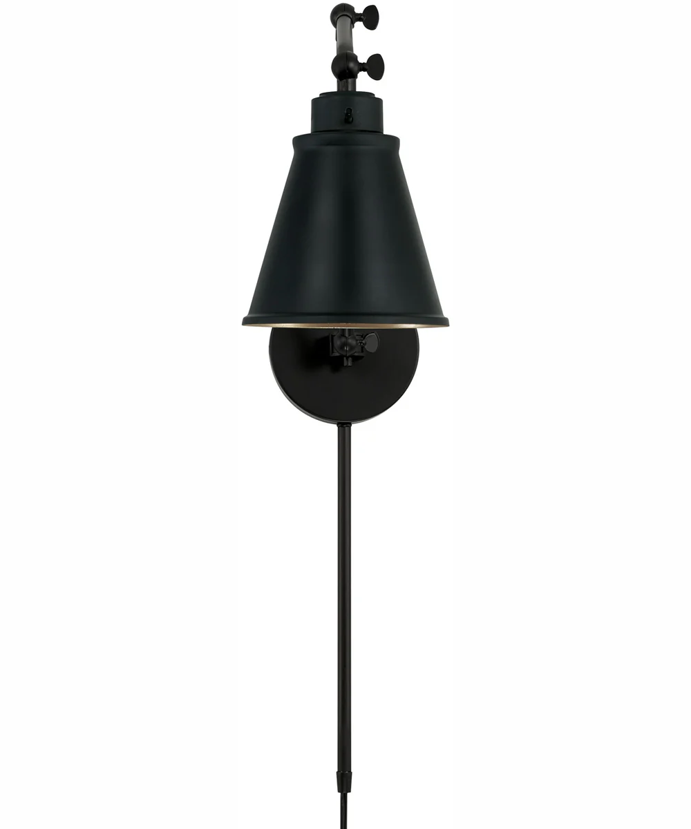 Shay 1-Light Plug In Sconce Matte Black, 6"W - Image 3