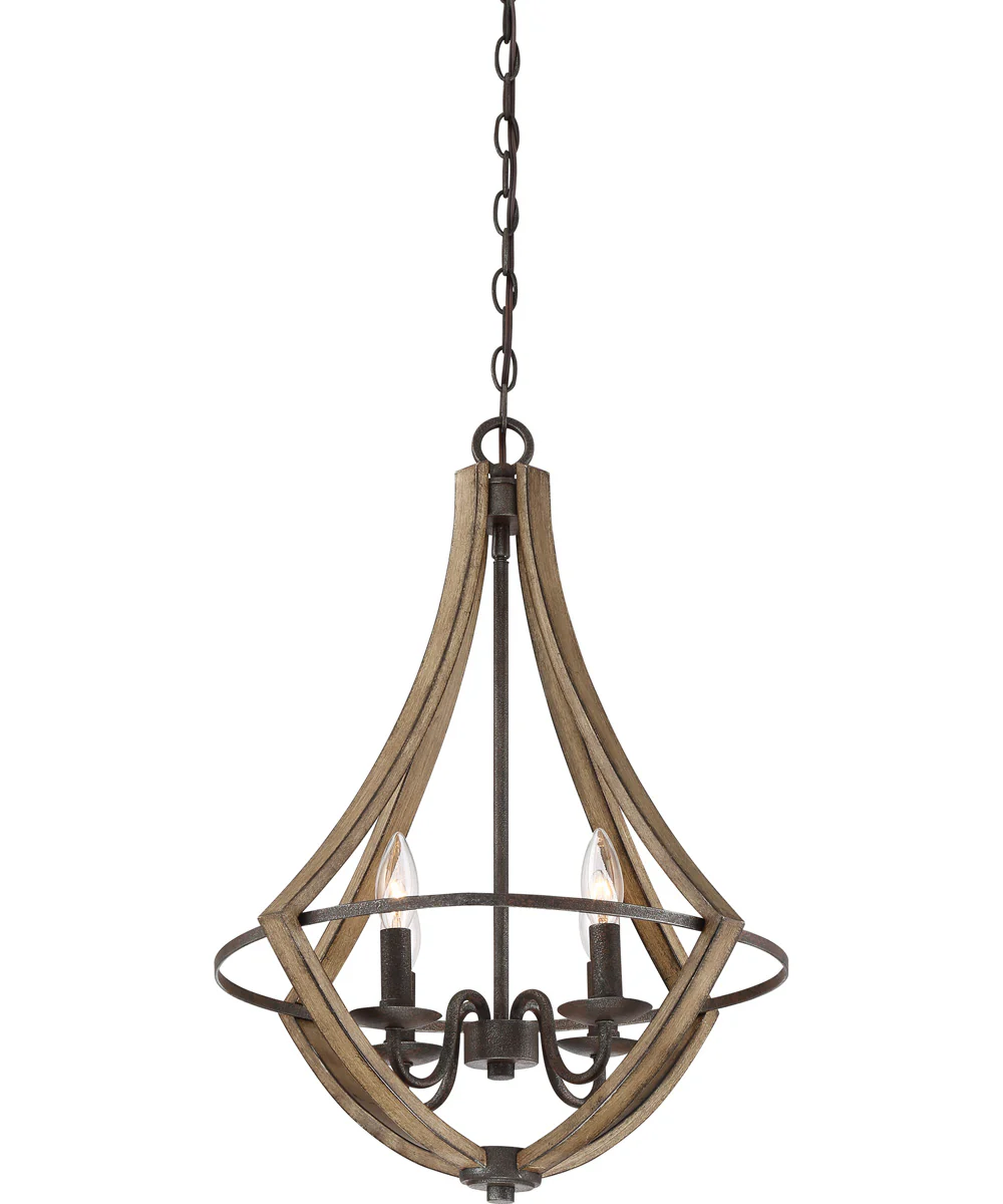 Shire 4-light Chandelier Rustic Black - Image 5