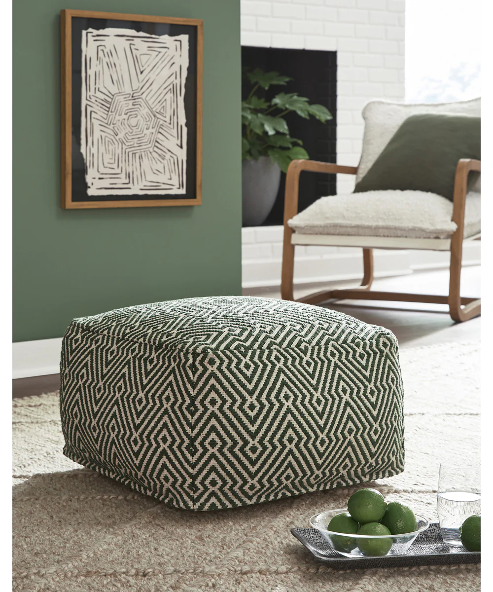 Abacy Pouf Green/Ivory - Image 2